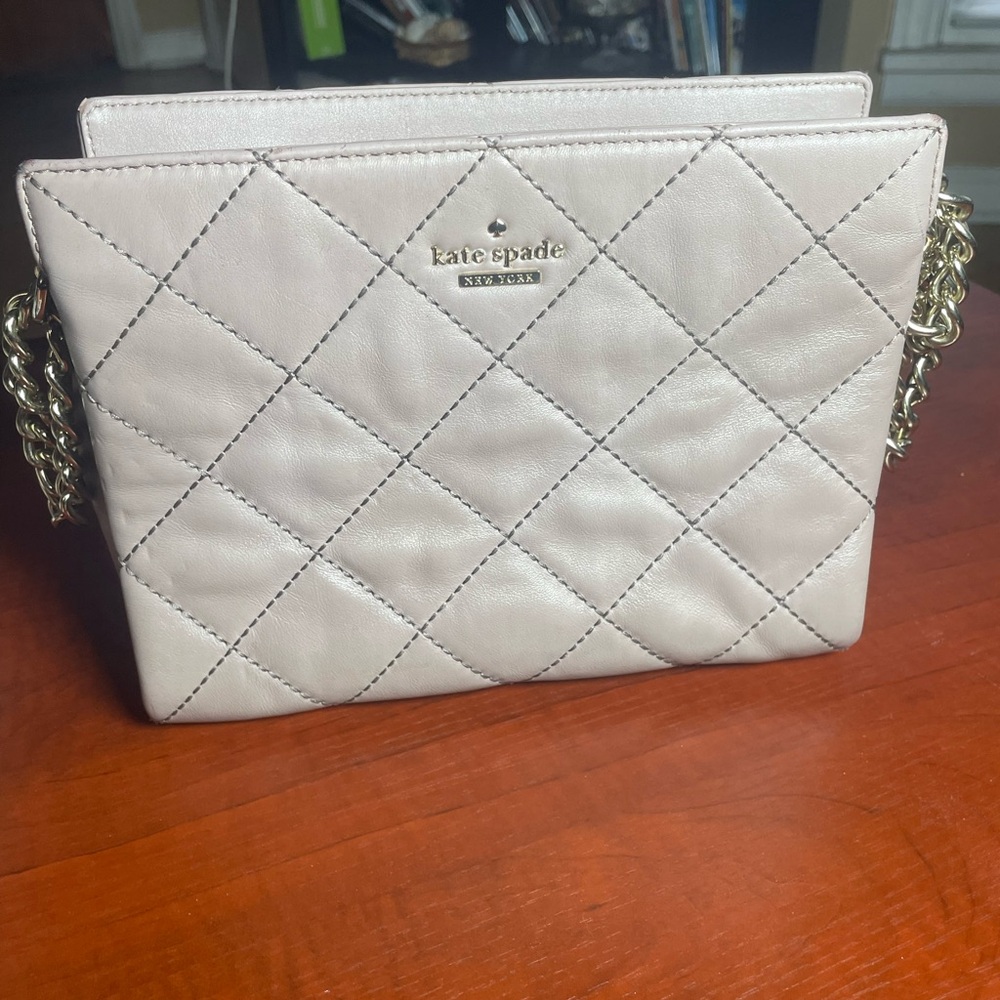 Kate Spade Quilted Beige Crossbody Bag